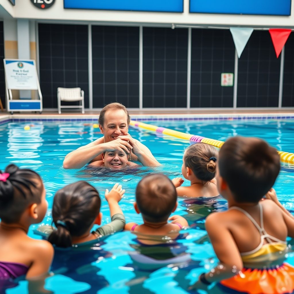 Family swimming class.
