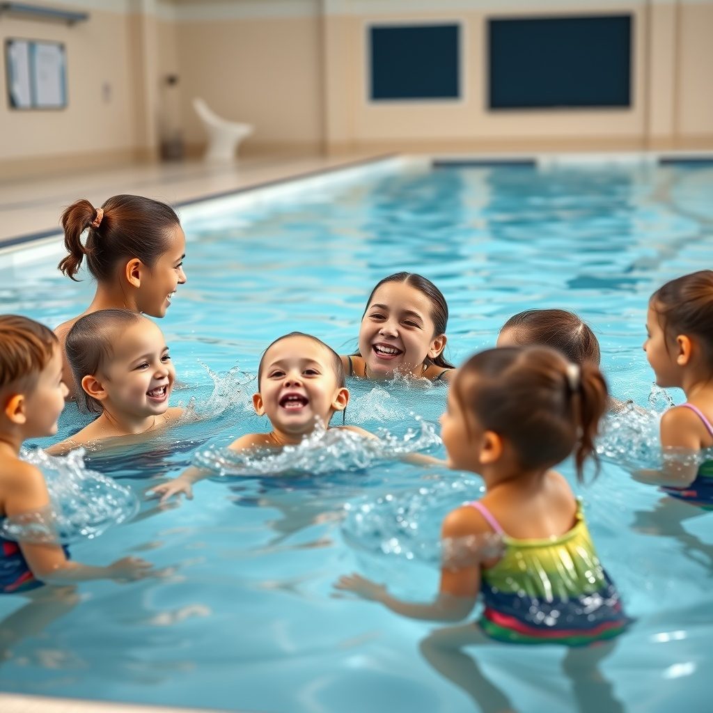 Group lessons for children.